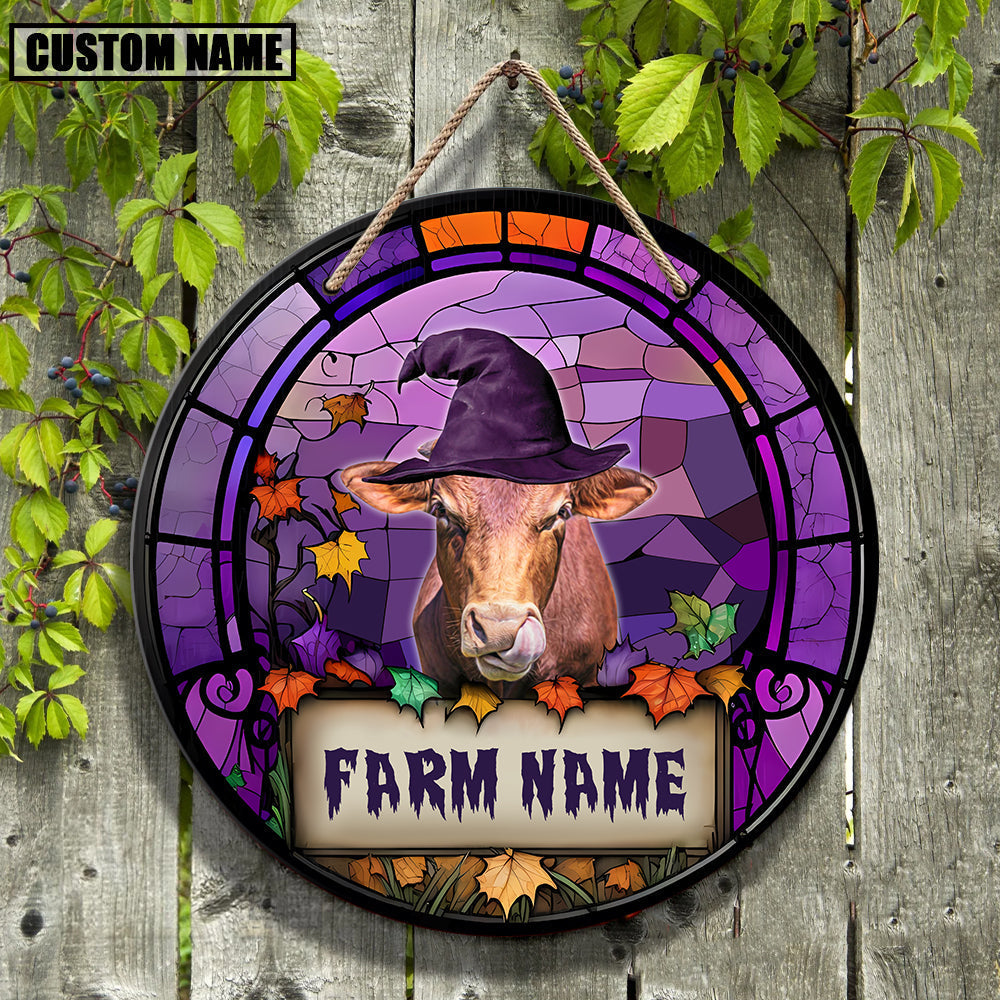 Beefmaster Personalized Name Stained Glass Effect Metal Sign