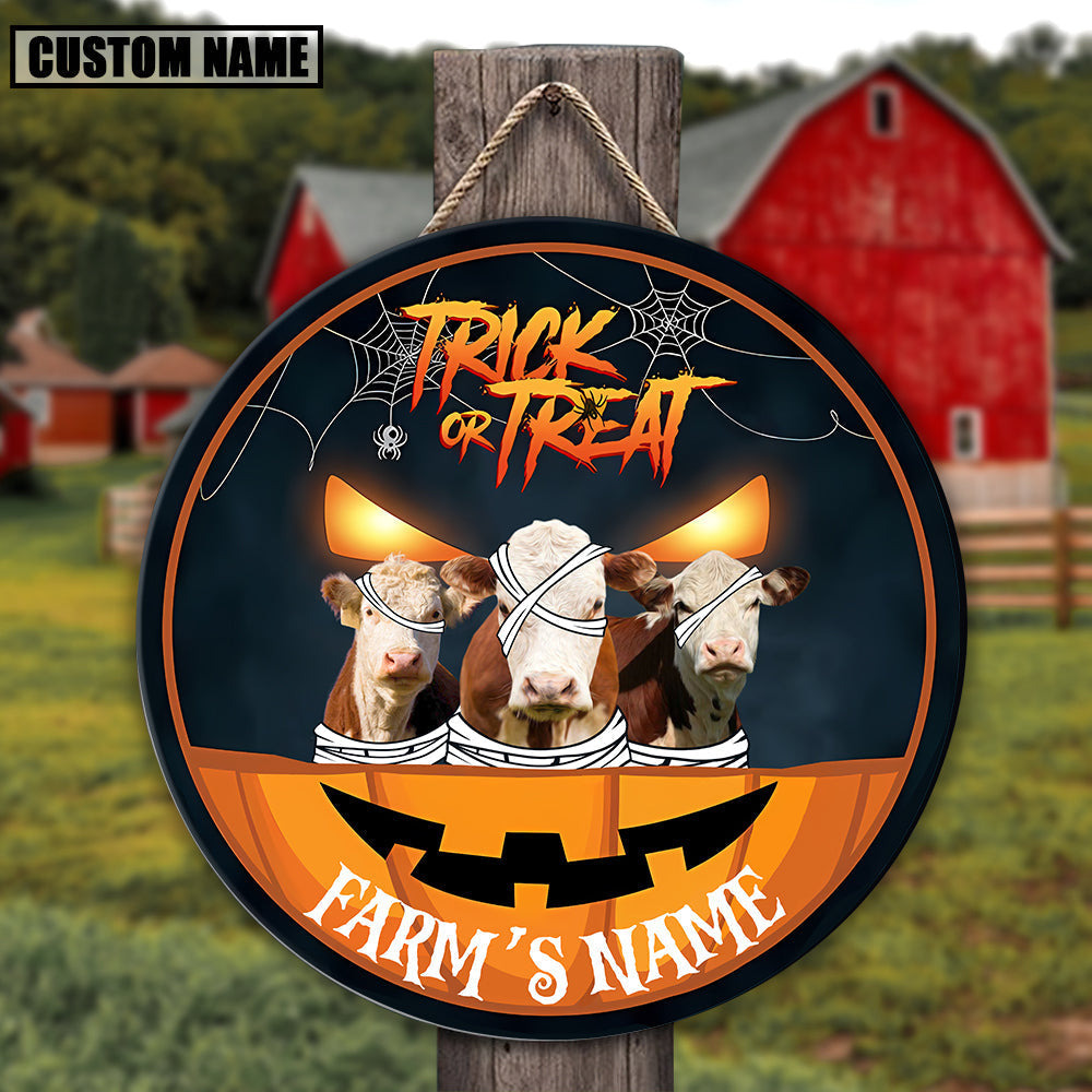 Farm Animal Halloween Custom Name Wooden Sign