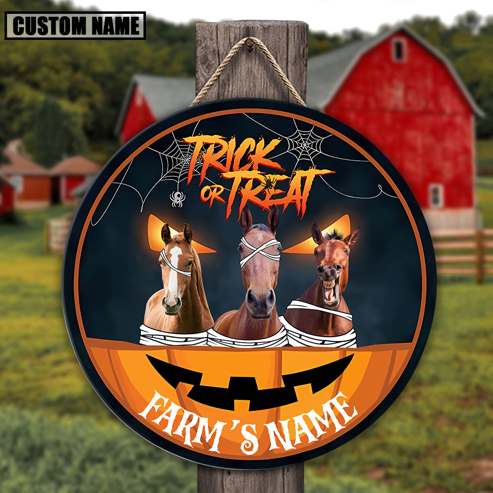 Farm Animal Halloween Custom Name Wooden Sign