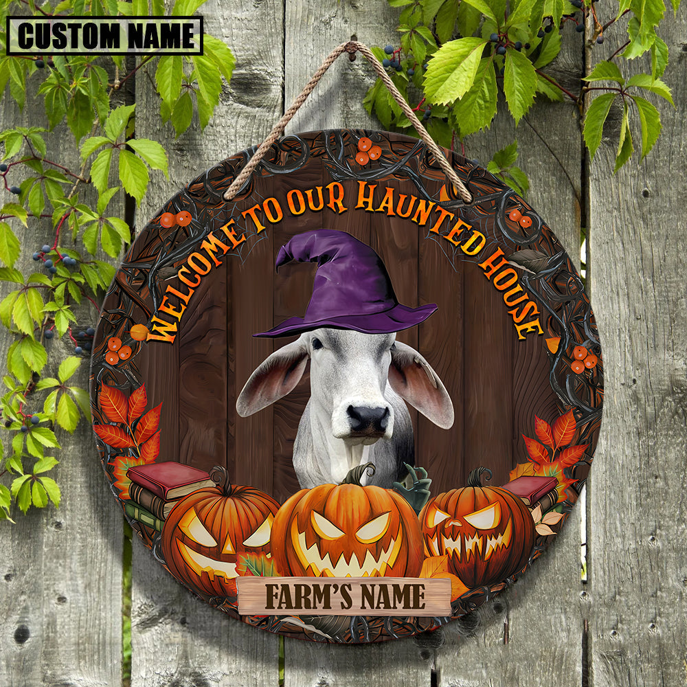 Welcome To Our Haunted House Custom Name Wooden Sign