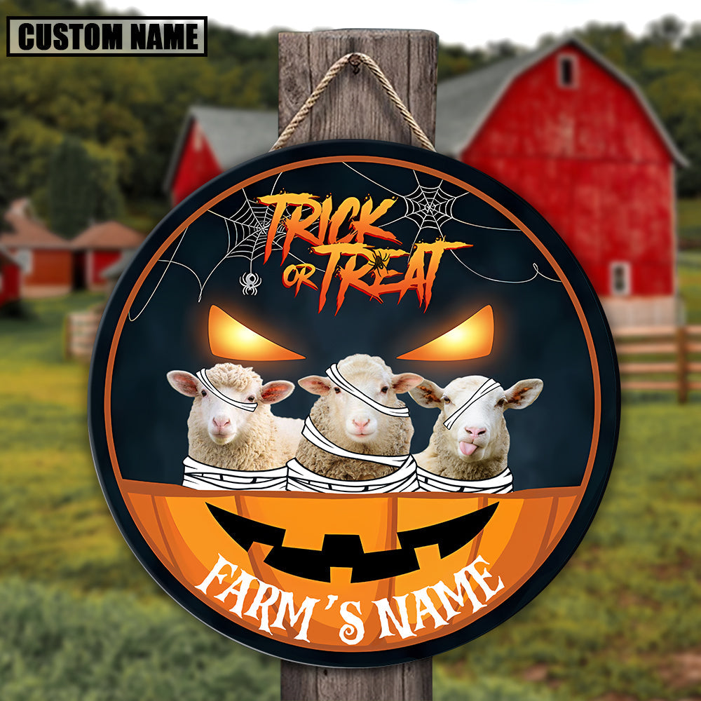 Farm Animal Halloween Custom Name Wooden Sign