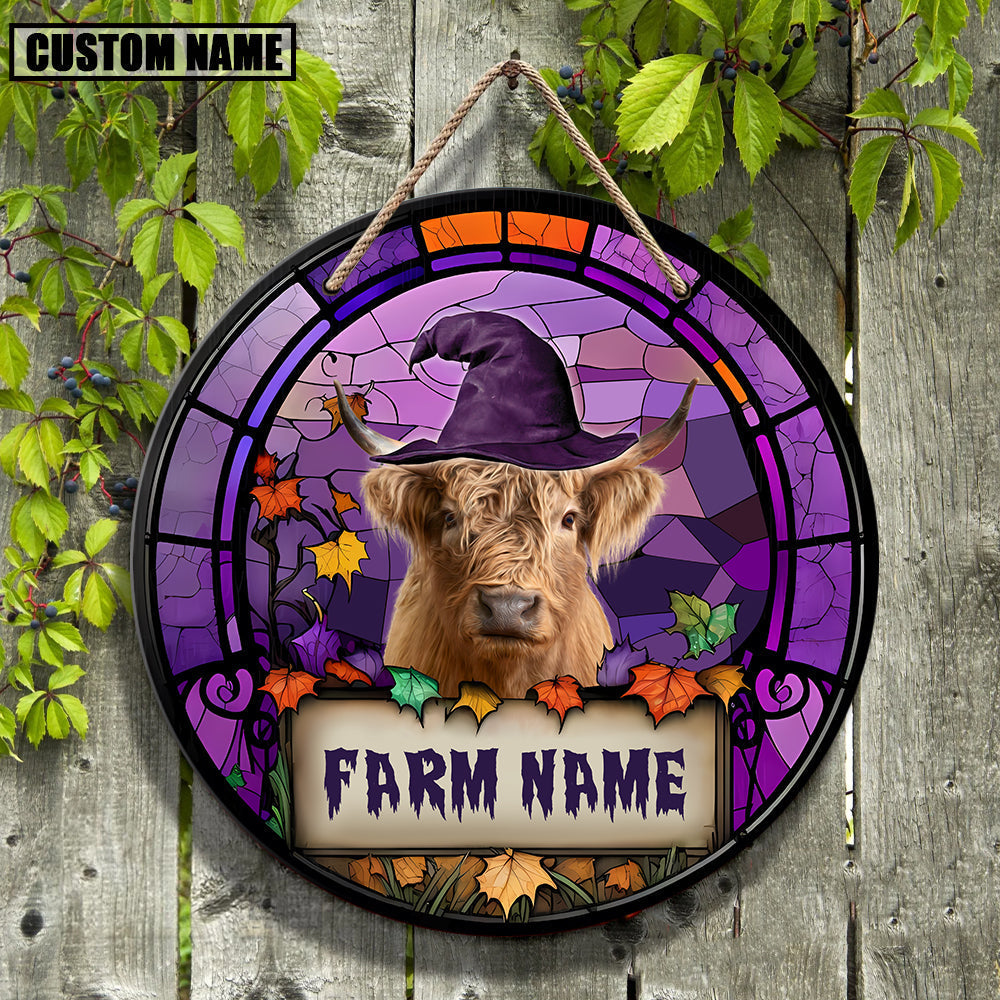 Highland Personalized Name Stained Glass Effect Metal Sign