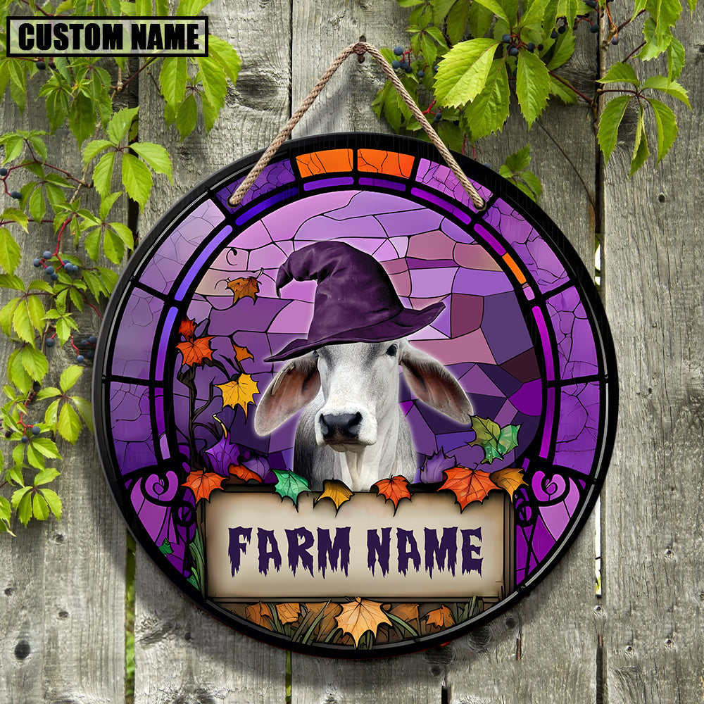 Brahman Personalized Name Stained Glass Effect Metal Sign