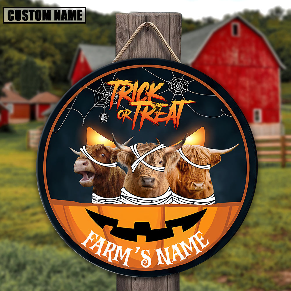 Farm Animal Halloween Custom Name Wooden Sign