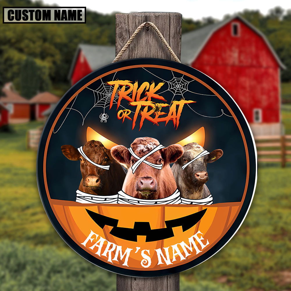 Farm Animal Halloween Custom Name Wooden Sign
