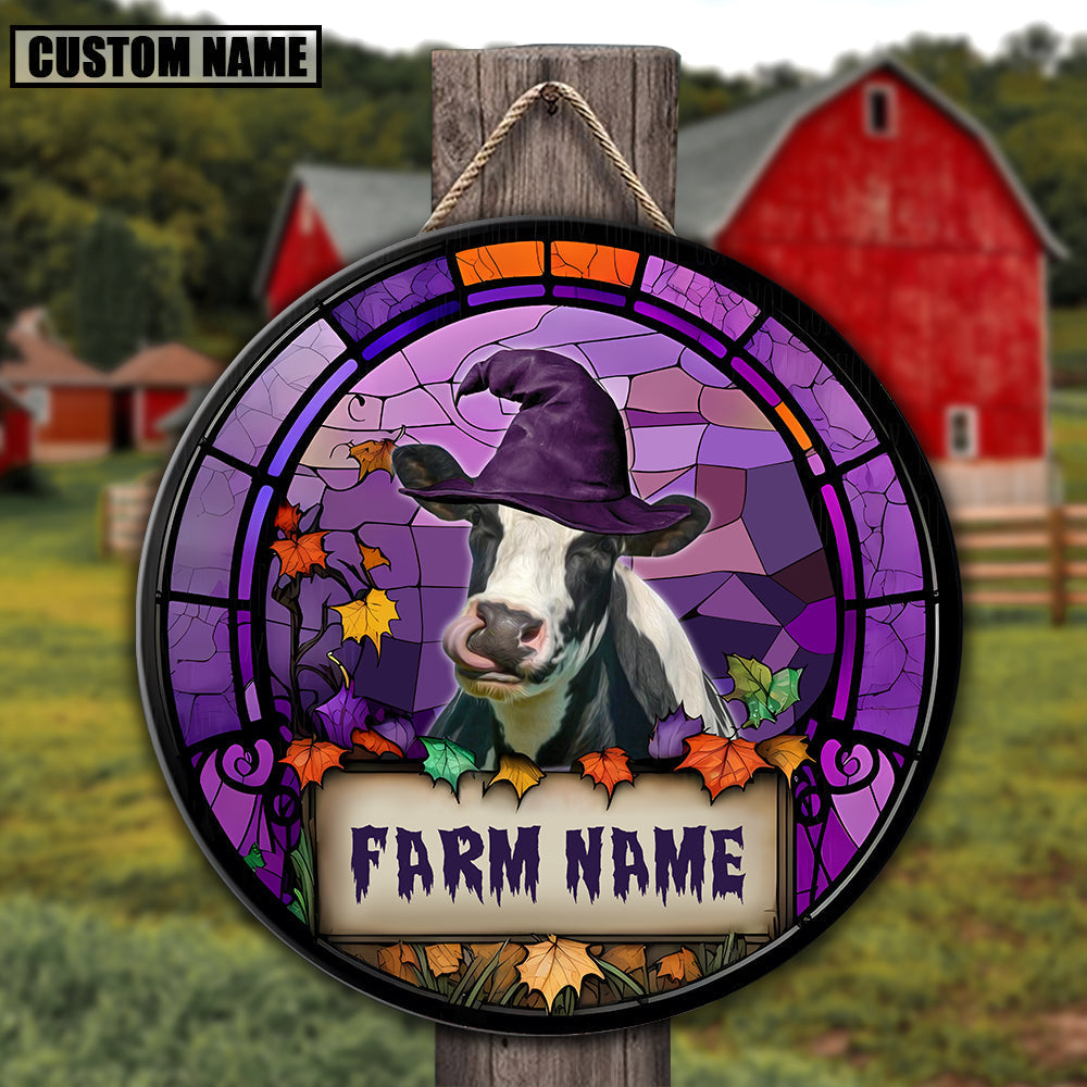Holstein Personalized Name Stained Glass Effect Metal Sign