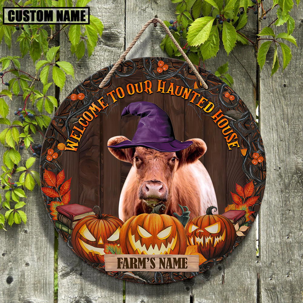 Welcome To Our Haunted House Custom Name Wooden Sign