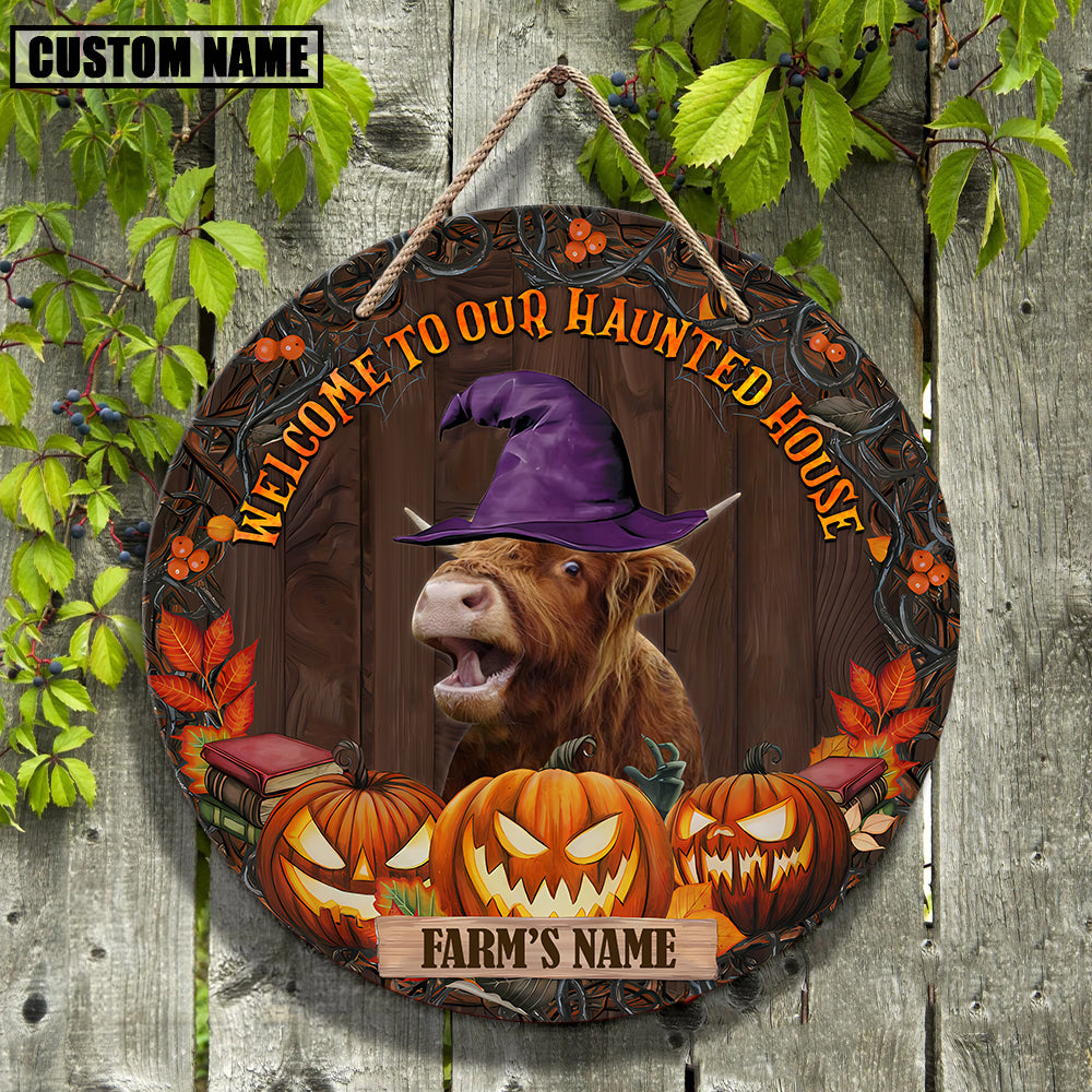 Welcome To Our Haunted House Custom Name Wooden Sign