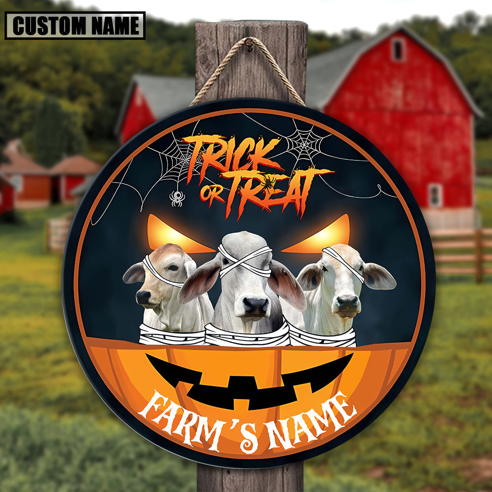 Farm Animal Halloween Custom Name Wooden Sign