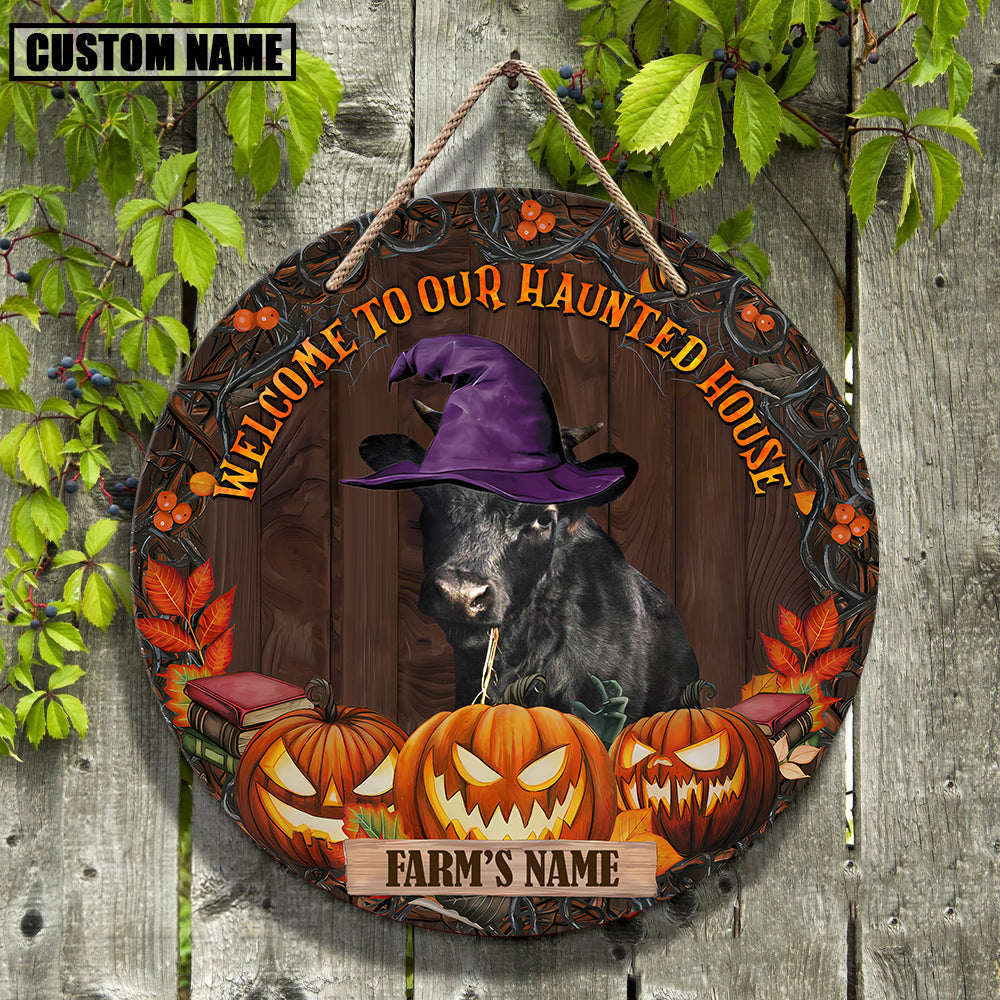 Welcome To Our Haunted House Custom Name Wooden Sign