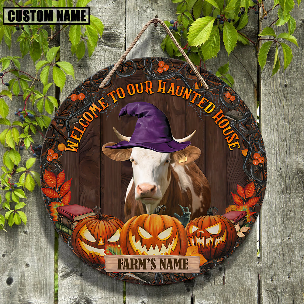Welcome To Our Haunted House Custom Name Wooden Sign