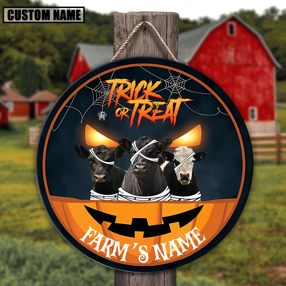 Farm Animal Halloween Custom Name Wooden Sign