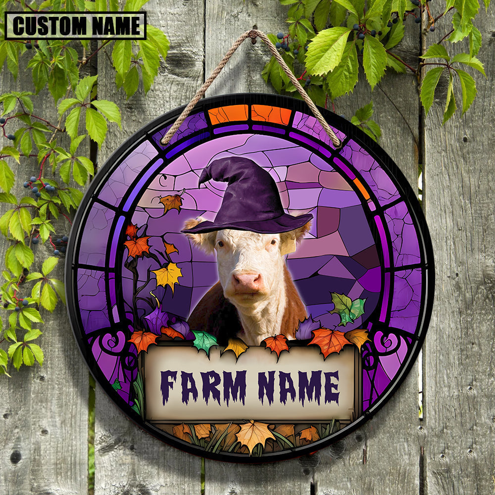 Hereford Personalized Name Stained Glass Effect Metal Sign