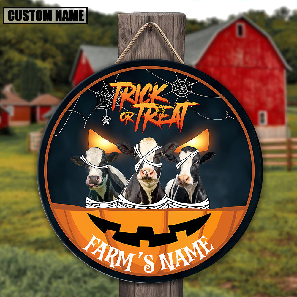 Farm Animal Halloween Custom Name Wooden Sign