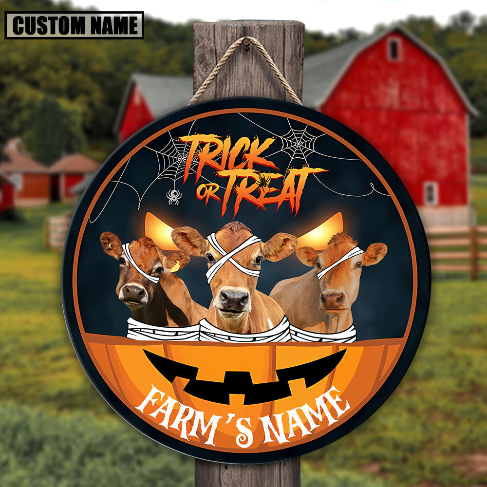 Farm Animal Halloween Custom Name Wooden Sign