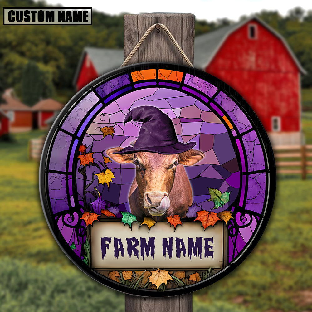 Beefmaster Personalized Name Stained Glass Effect Metal Sign