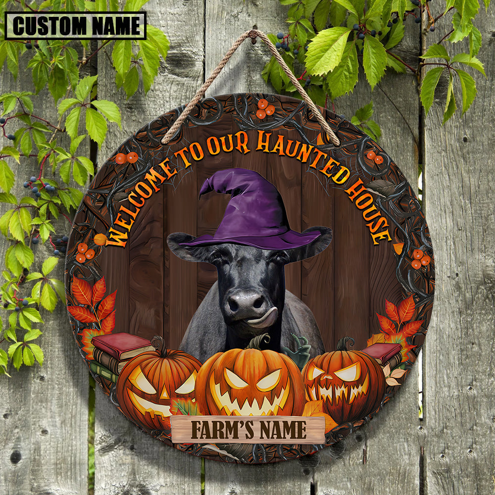 Welcome To Our Haunted House Custom Name Wooden Sign