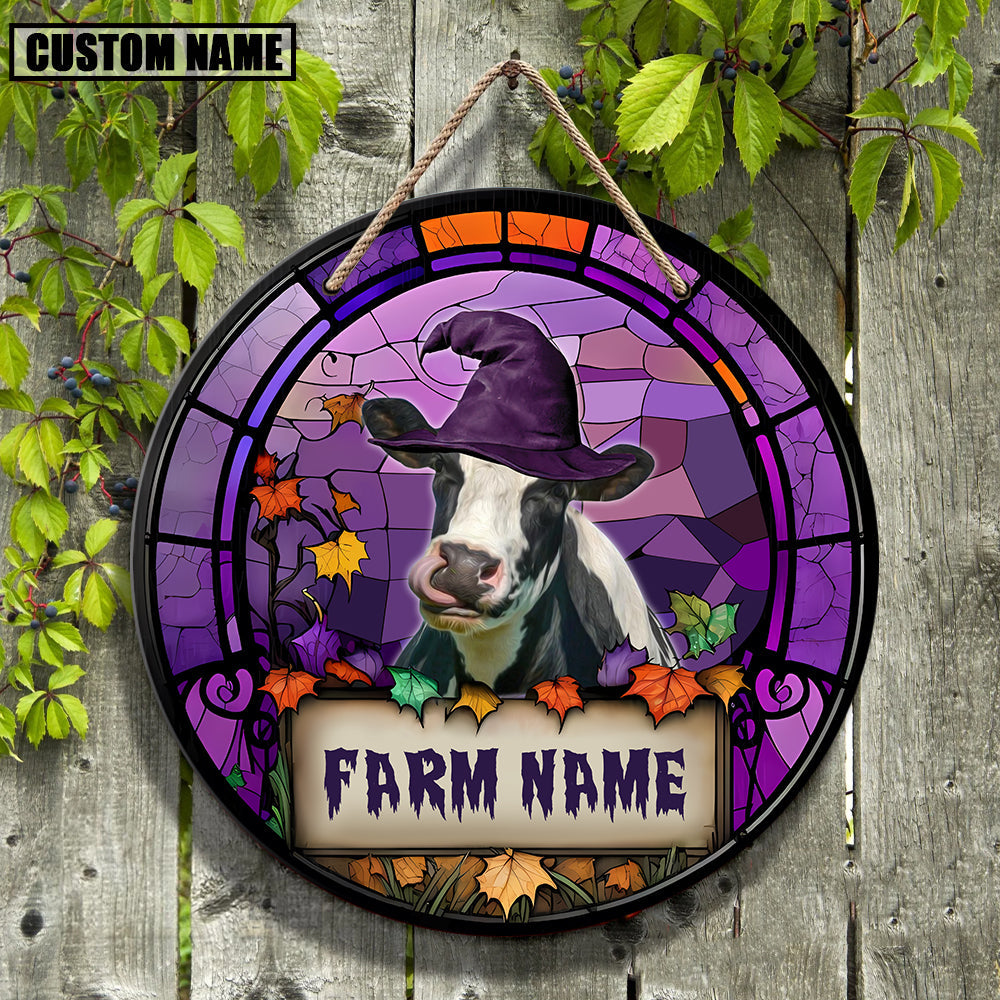 Holstein Personalized Name Stained Glass Effect Metal Sign