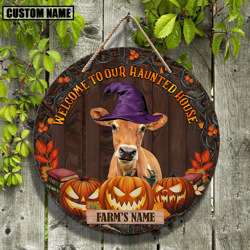 Welcome To Our Haunted House Custom Name Wooden Sign