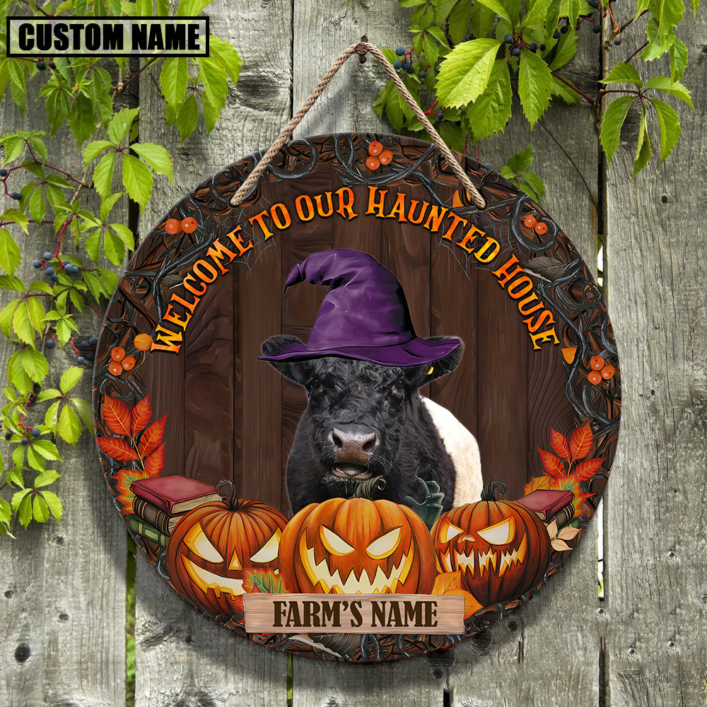 Welcome To Our Haunted House Custom Name Wooden Sign