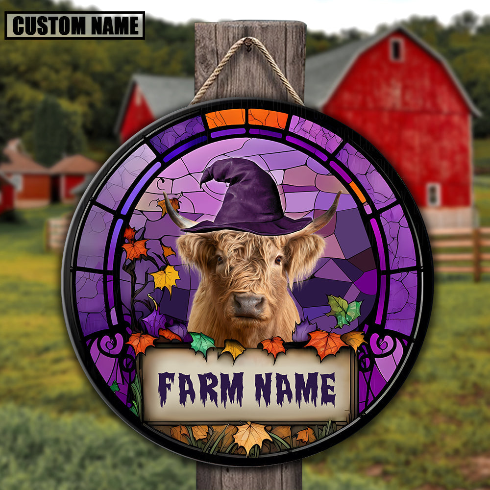 Highland Personalized Name Stained Glass Effect Metal Sign