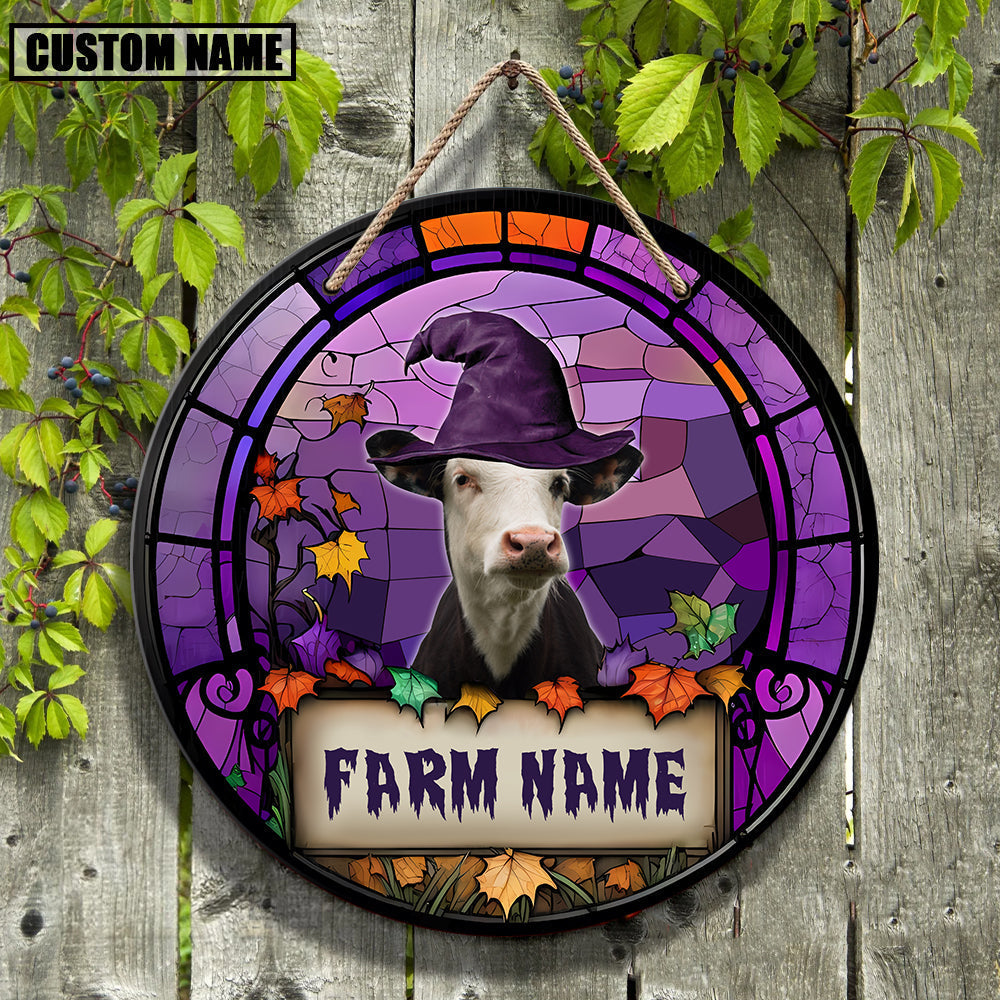 Black Baldy Personalized Name Stained Glass Effect Metal Sign