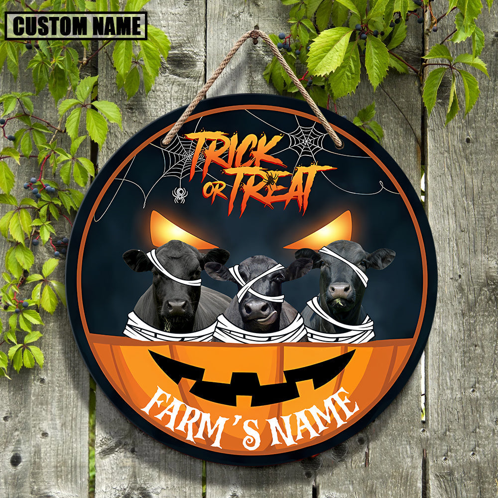 Farm Animal Halloween Custom Name Wooden Sign