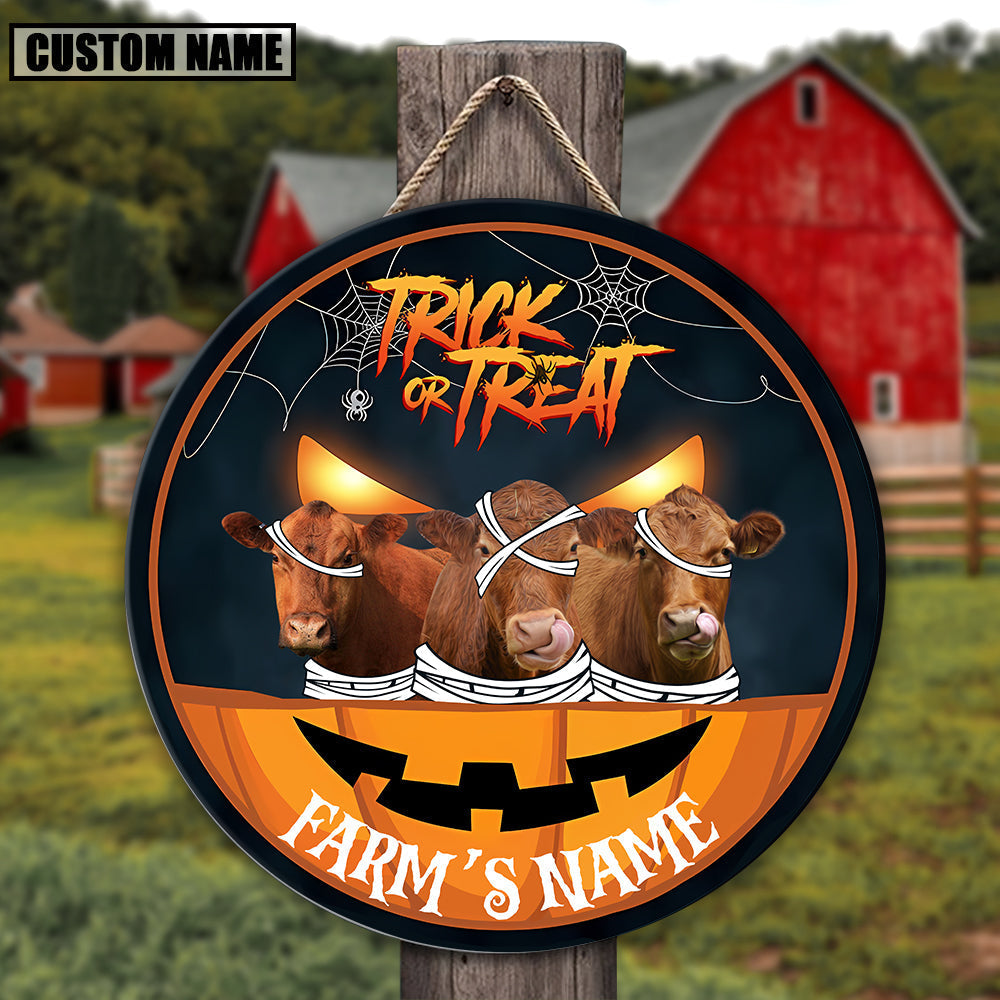 Farm Animal Halloween Custom Name Wooden Sign