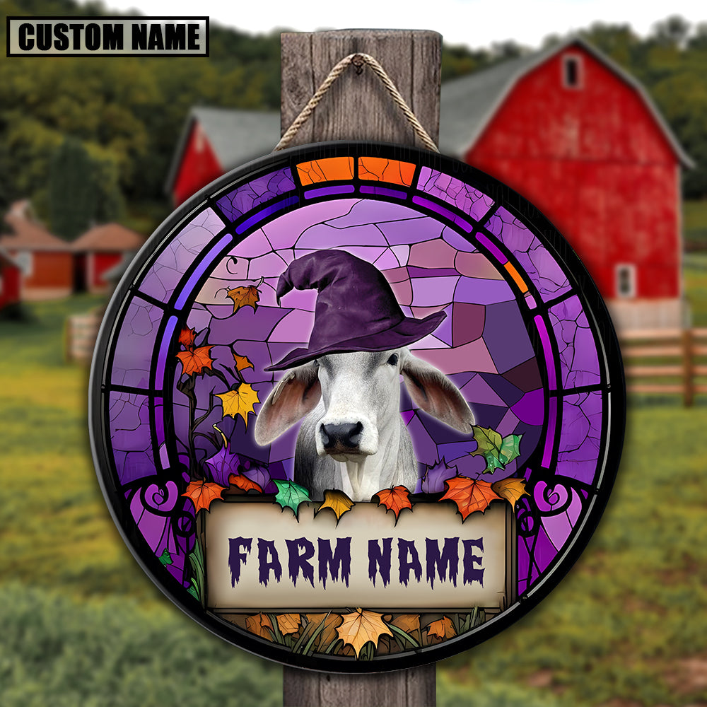 Brahman Personalized Name Stained Glass Effect Metal Sign