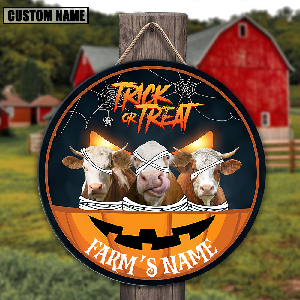 Farm Animal Halloween Custom Name Wooden Sign