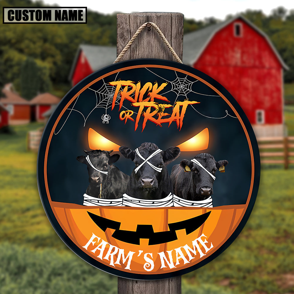 Farm Animal Halloween Custom Name Wooden Sign