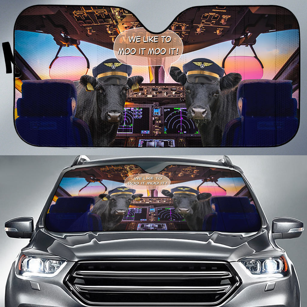 Dexter Pilot I Like To Moo It Moo It All Over Printed 3D Sun Shade