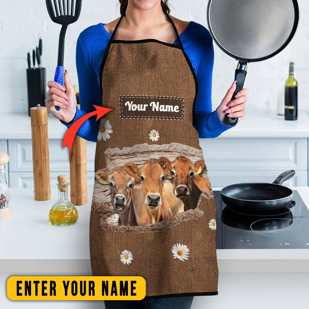 Personalized Name Jersey Happiness 3D Apron