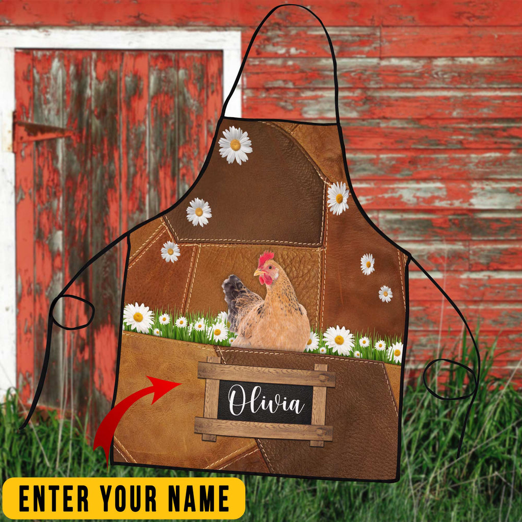 Personalized Name Hen All Over Printed 3D Apron