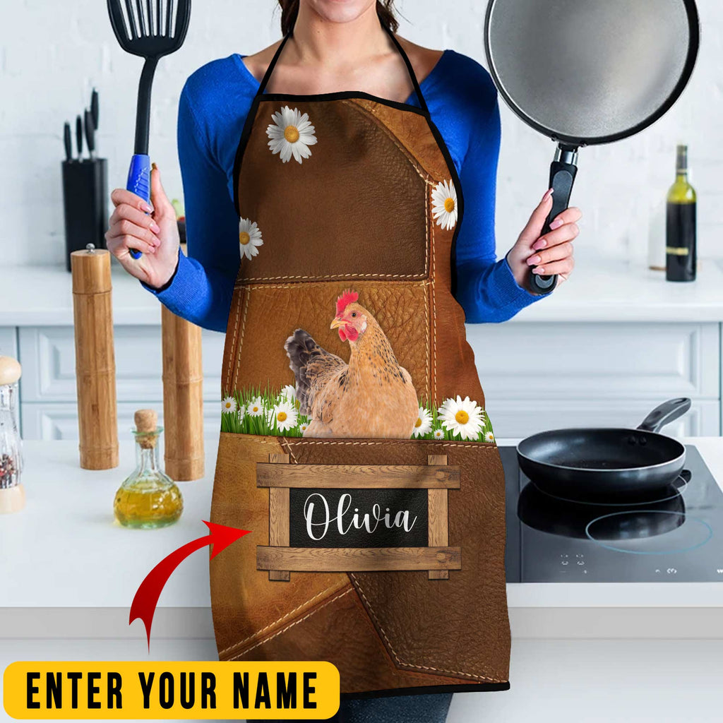 Personalized Name Hen All Over Printed 3D Apron