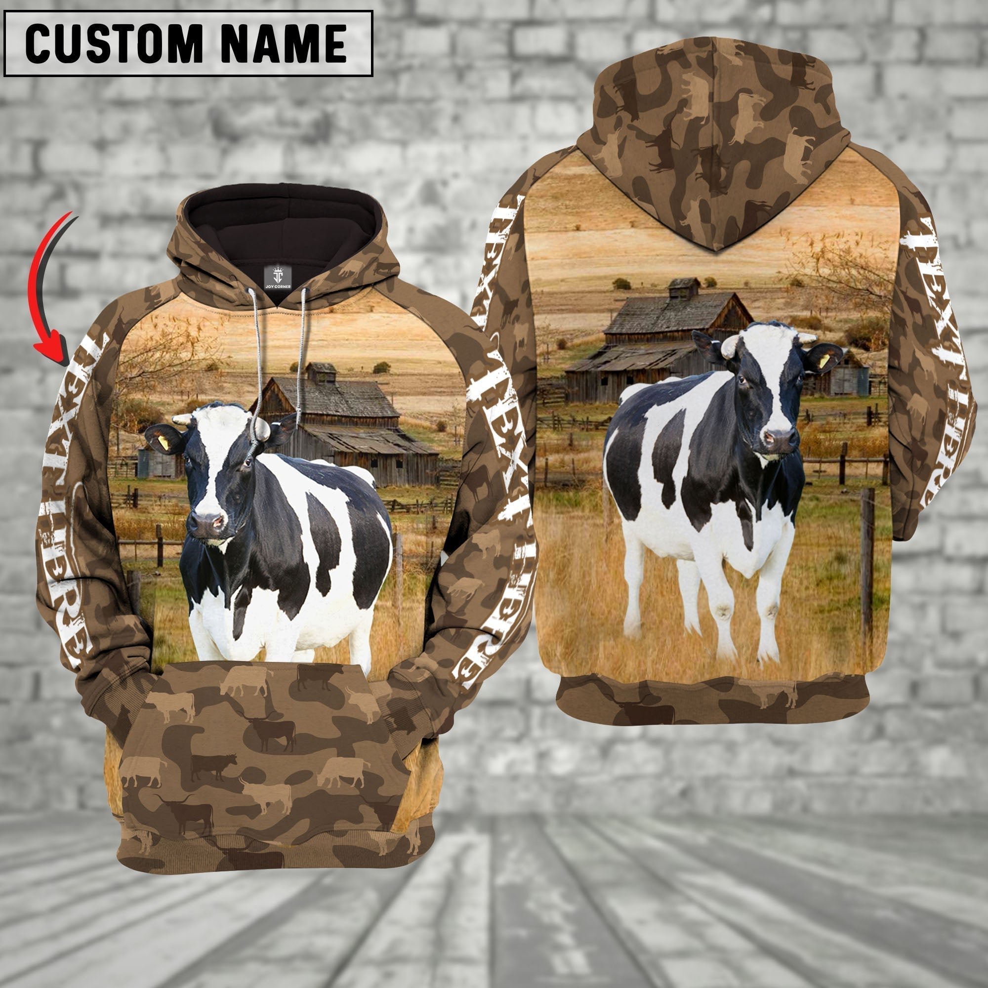 Holstein Cattle Farming Personalized 3D Hoodie