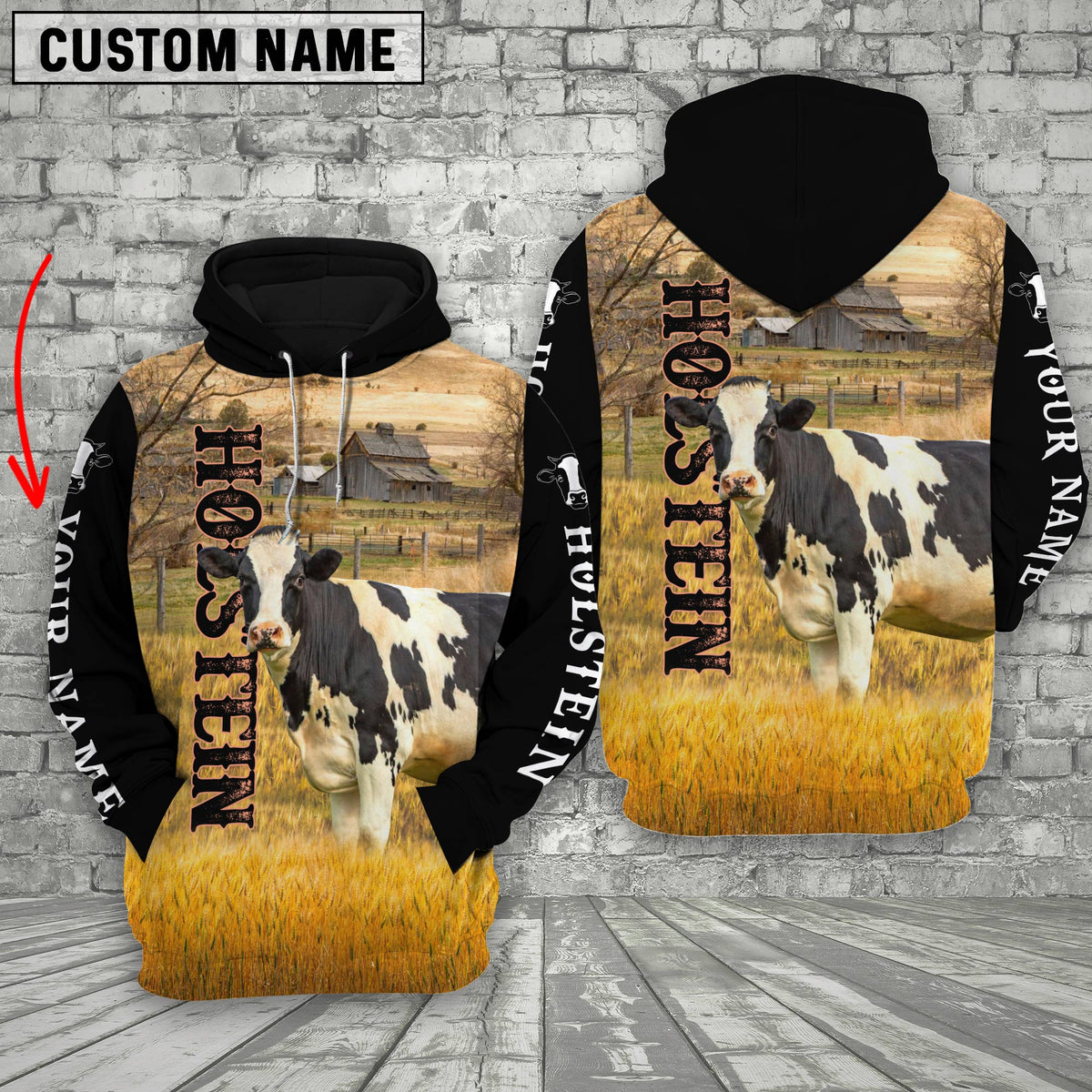 Personalized Name Holstein Cattle On The Farm 3D Shirt