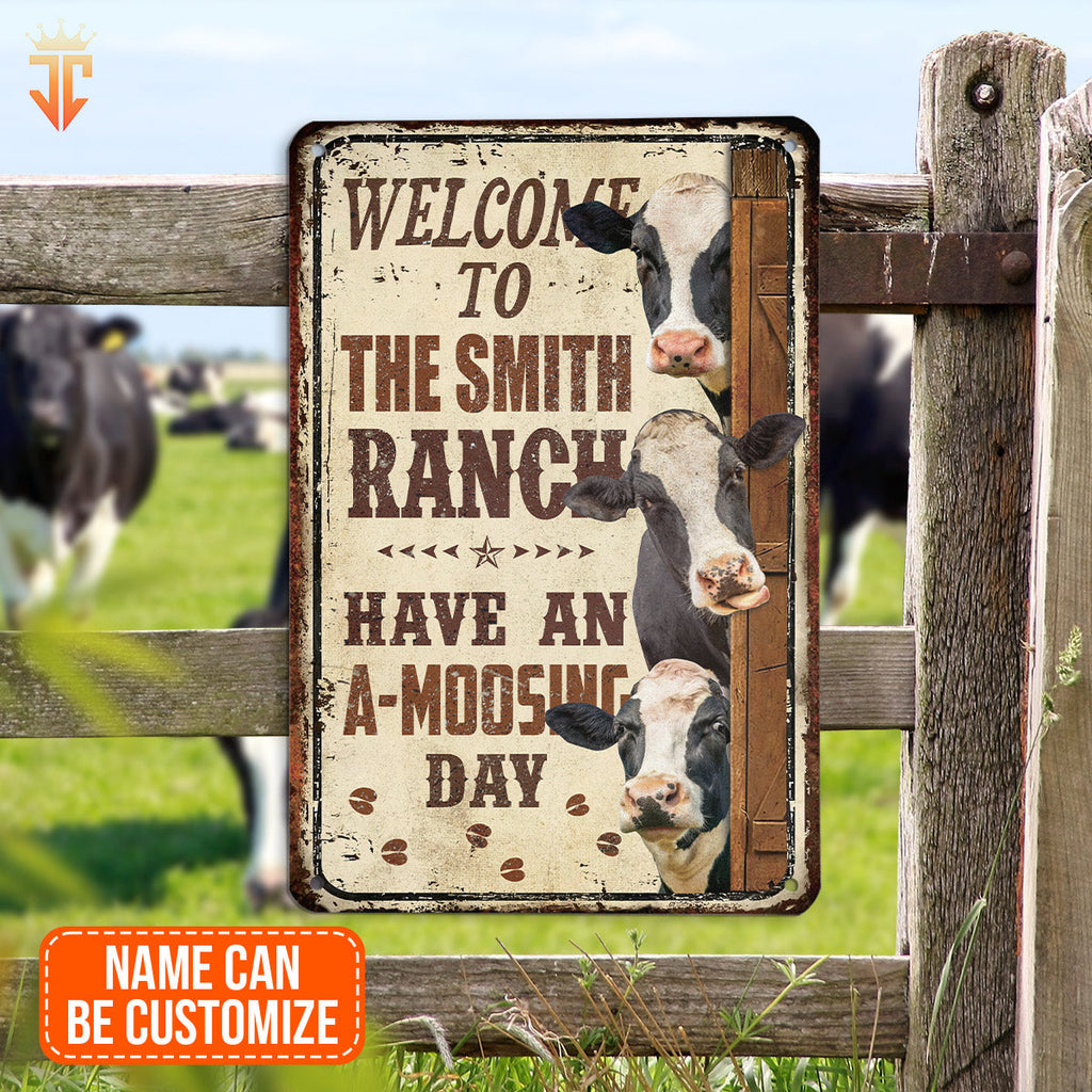 Holstein Have An AMOO-SING Day All Printed 3D Metal Sign