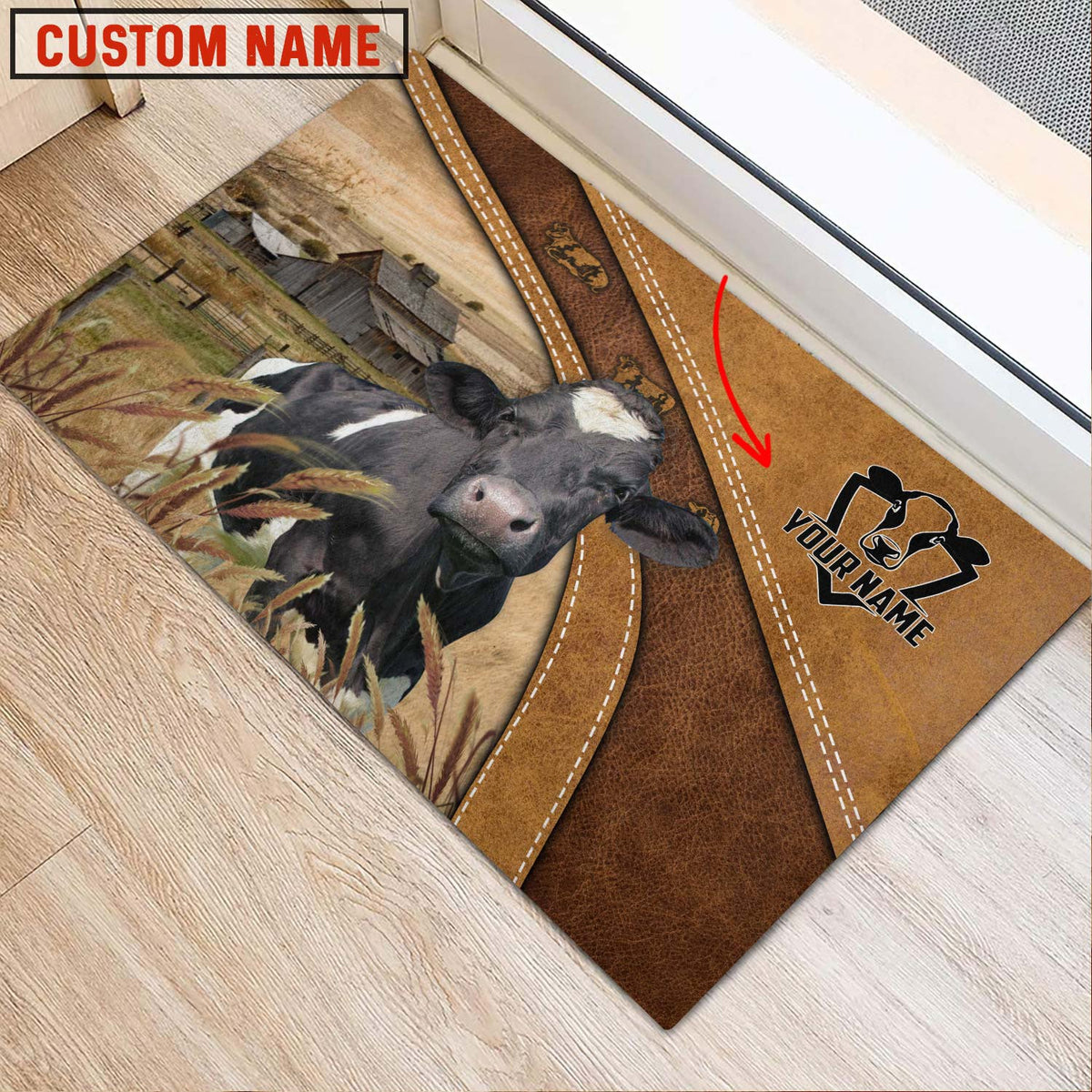 Holstein Personalized - Welcome  Doormat