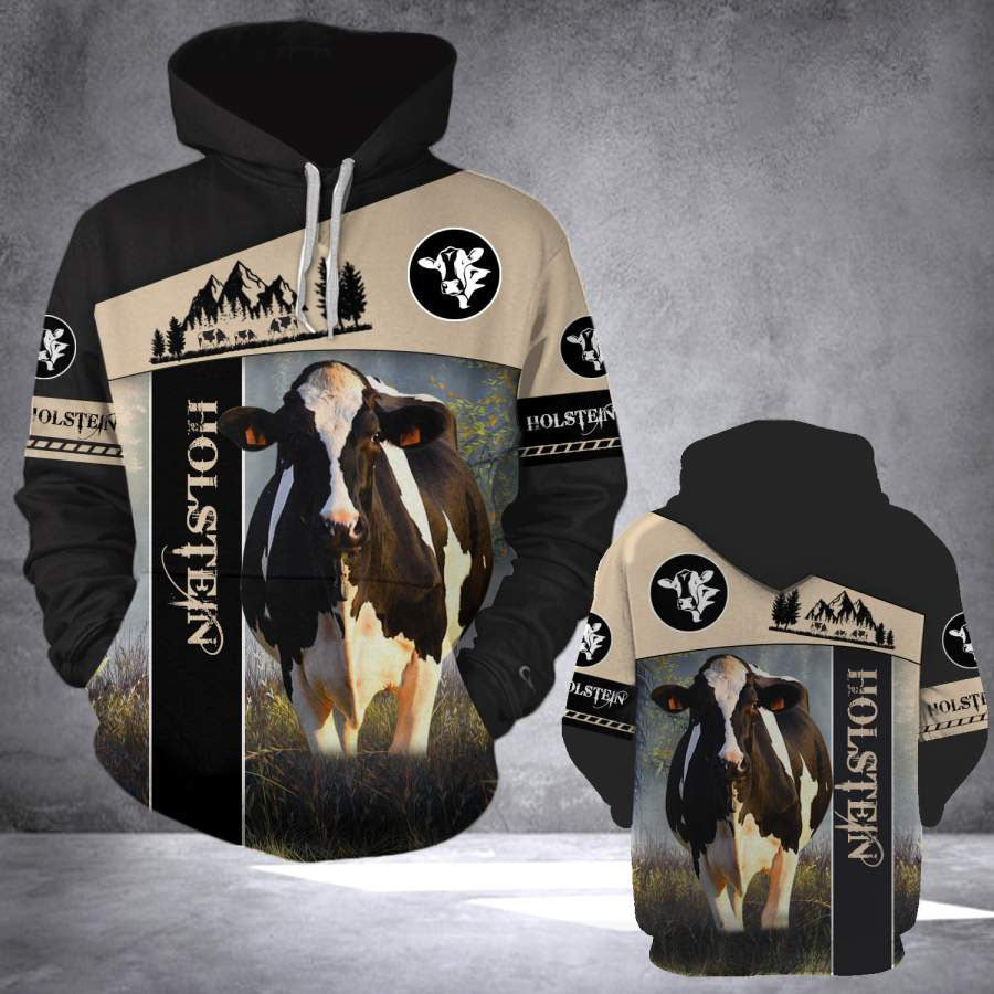 Holstein White Black Personalized 3D Hoodie