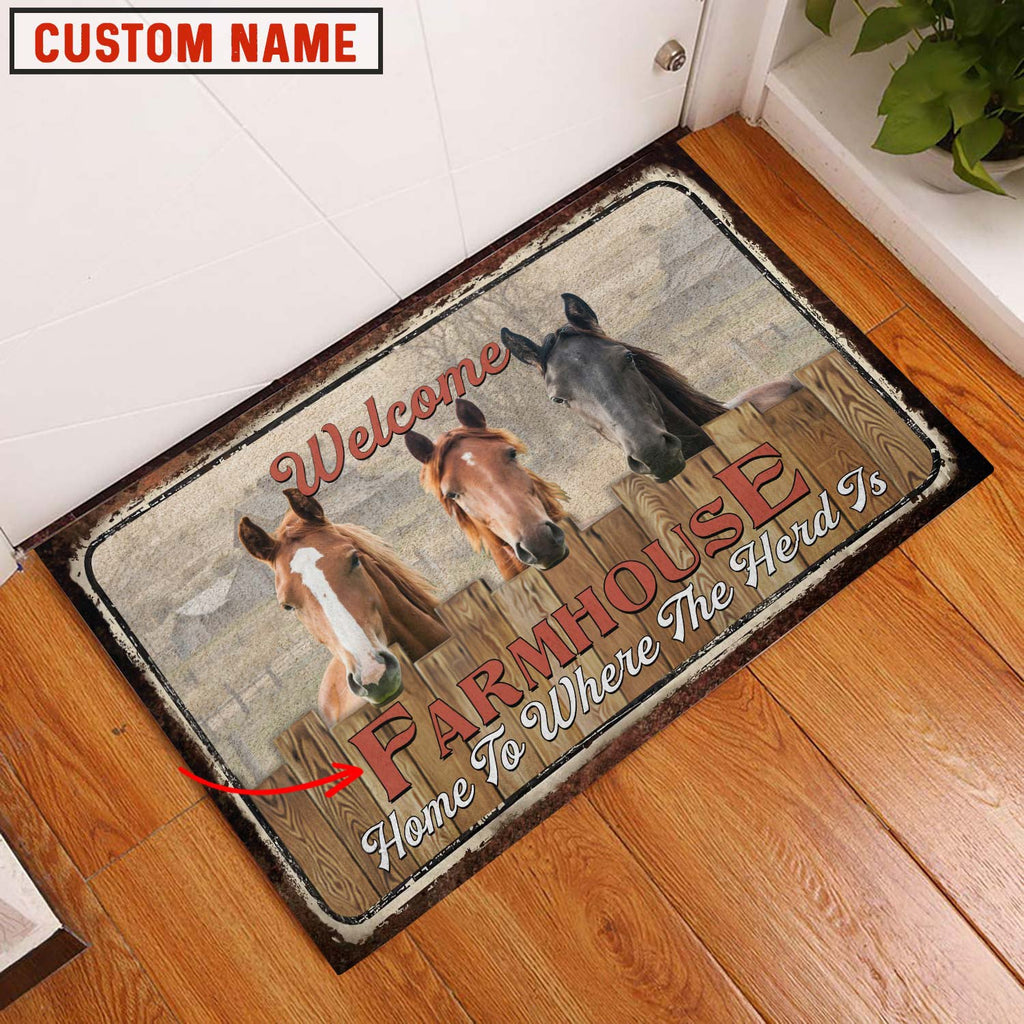 Horse Welcome Custom Name Doormat