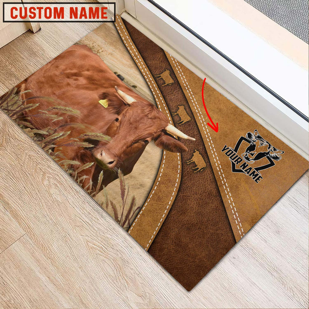Irish Dexter Personalized - Welcome Brown Doormat
