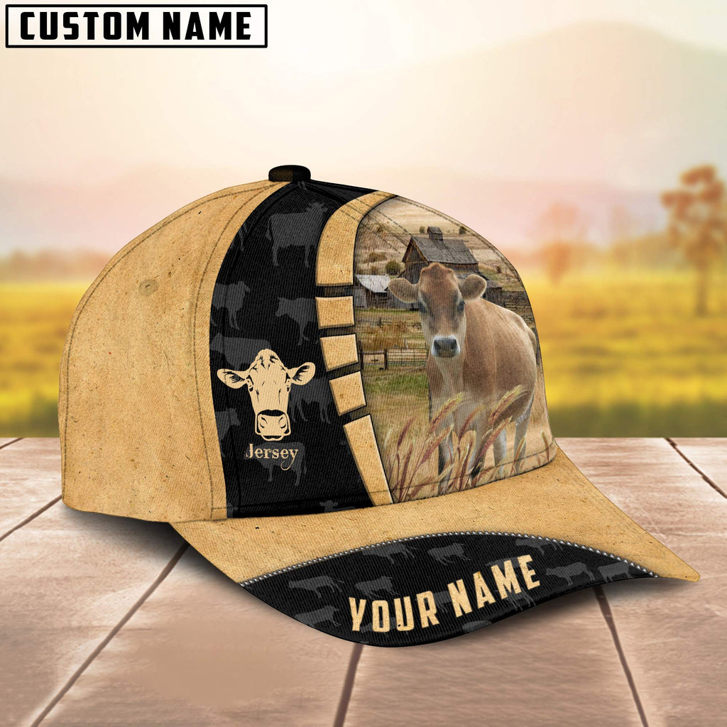 Custom Name Jersey Cattle Farmhouse Field Cap