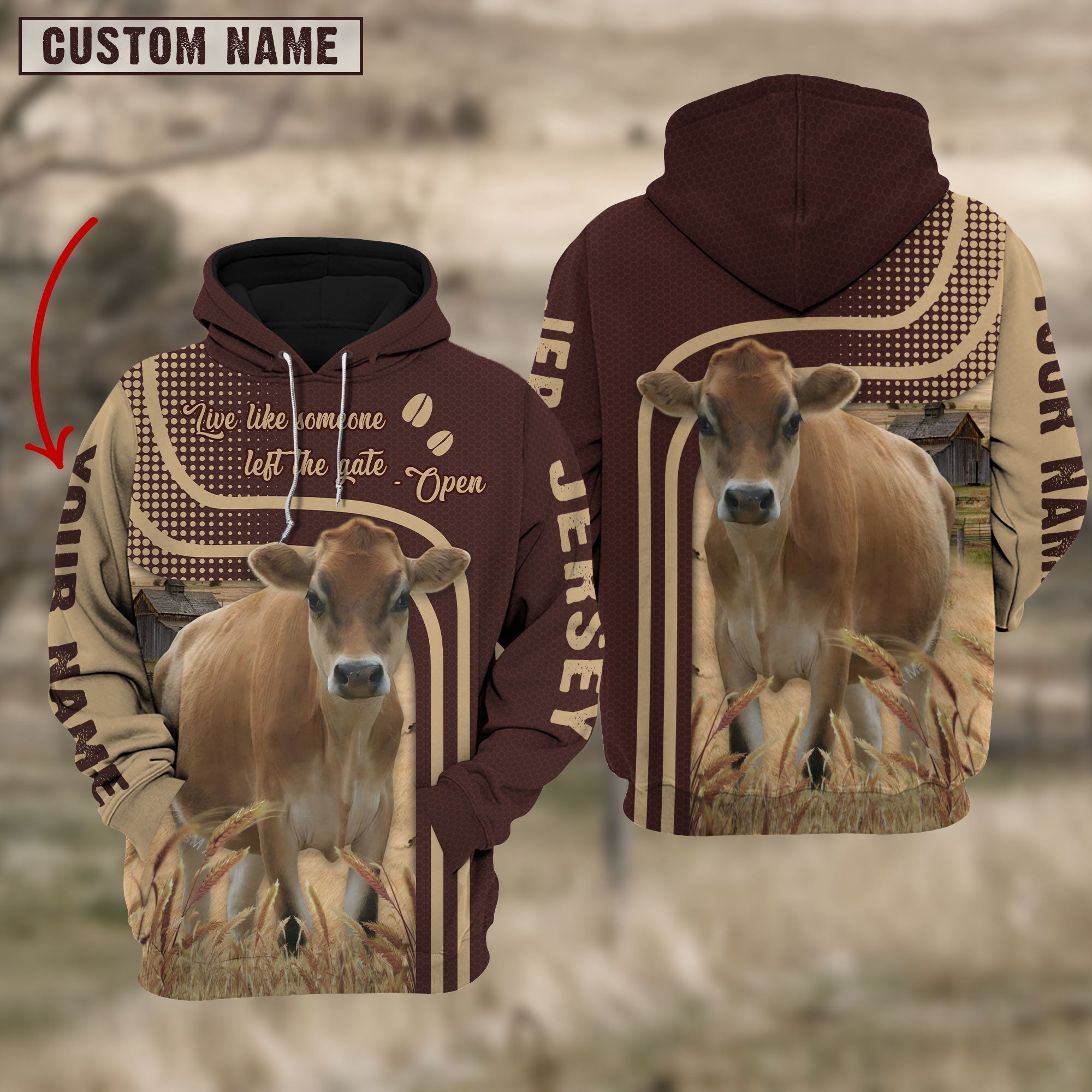 Personalized Name Jersey Cattle Hoodie TT8