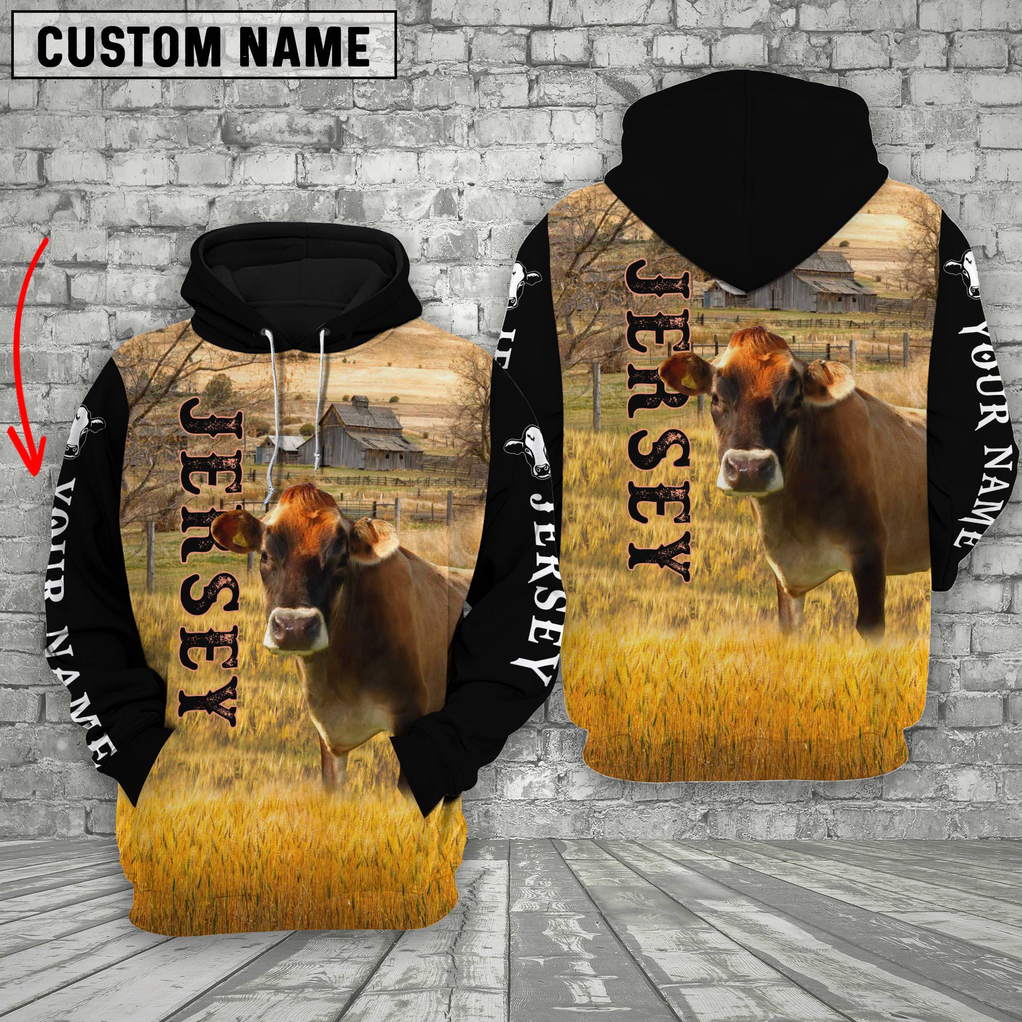 Personalized Name Jersey Cattle On The Farm 3D Shirt
