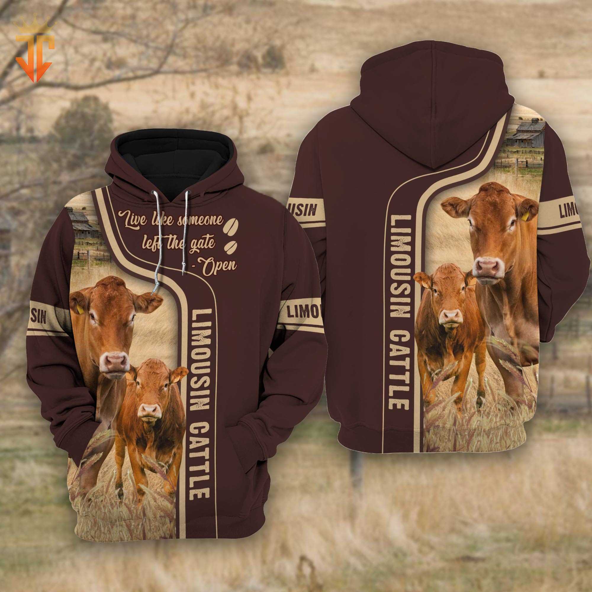 Limousin Cattle Live Like Someone left the gate open Hoodie For Kids
