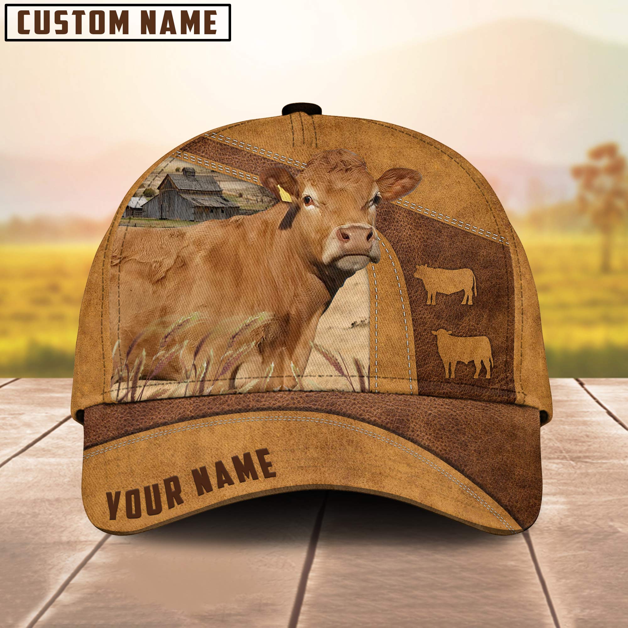 Custom Name Limousin Cattle Cap