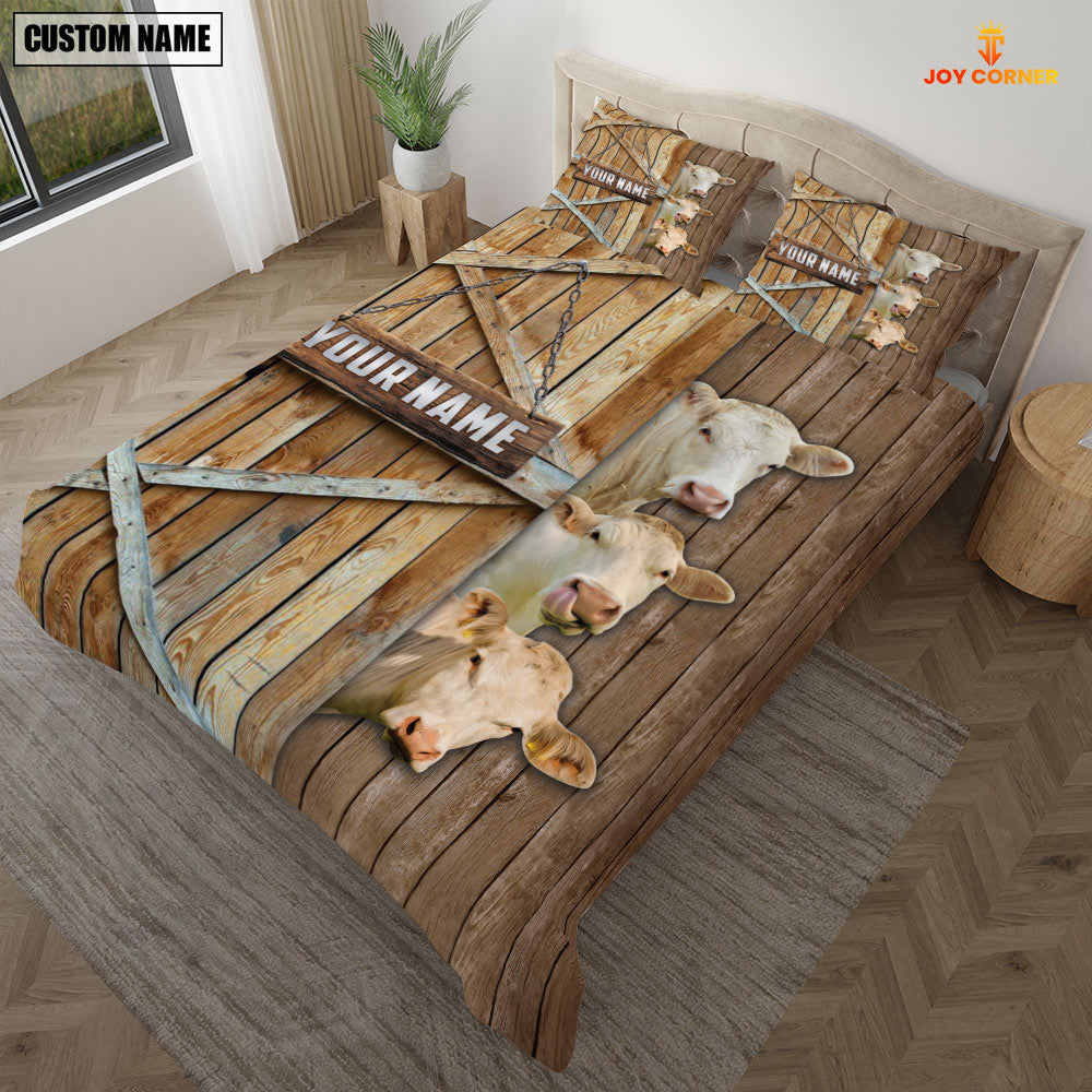 Happy Farm Charolais No Horn Wooden Door Bedding Set
