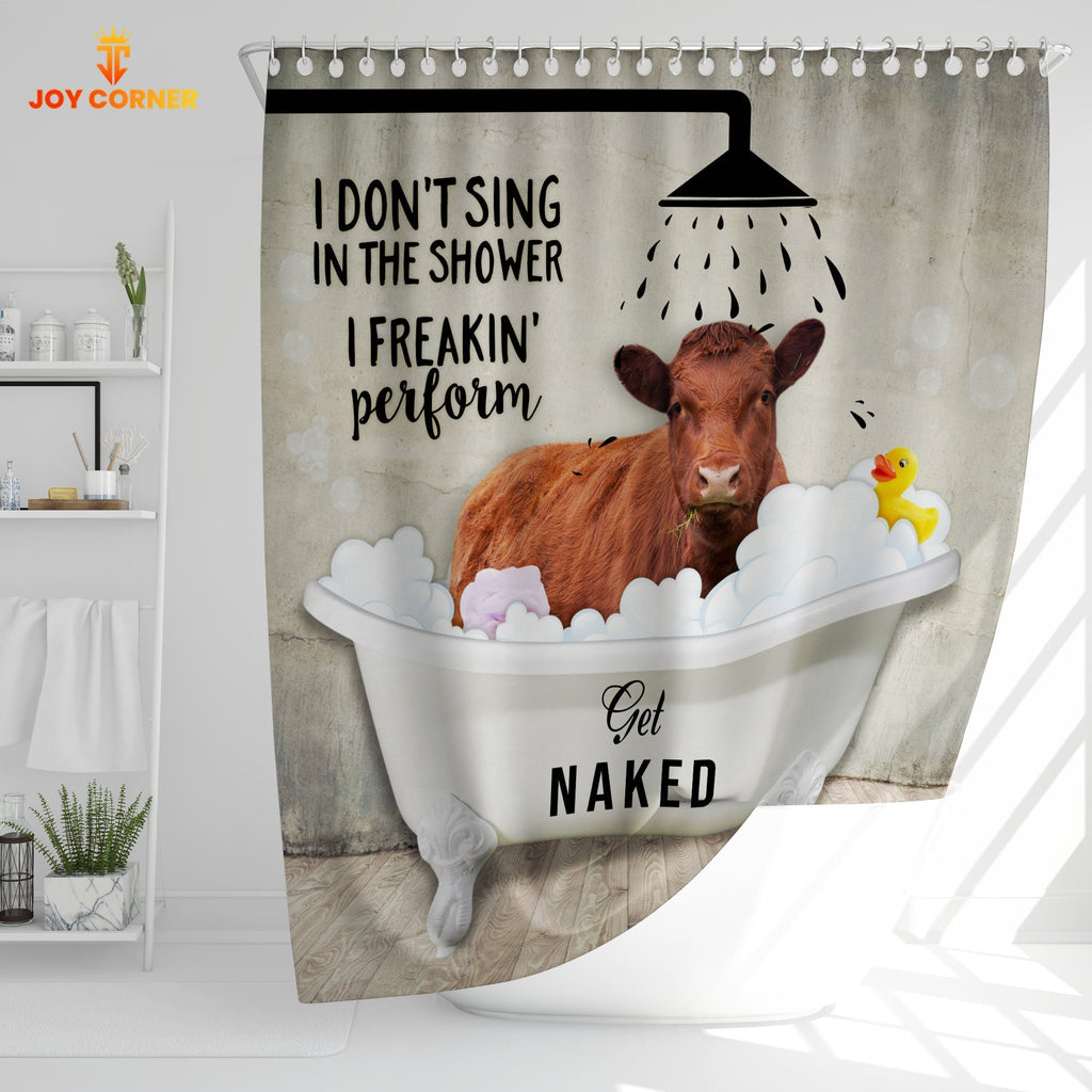 Red Angus I Don't Sing In The Shower 3D Shower Curtain