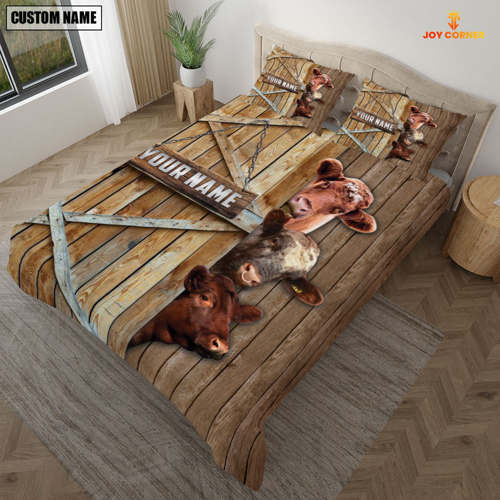 Happy Farm Shorthorn Wooden Door Bedding Set